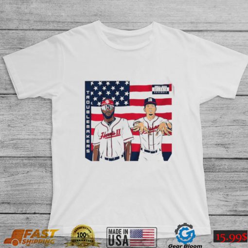 Atlanta Braves Michael Harris II and Vaughn Grissom troublemakers American flag shirt