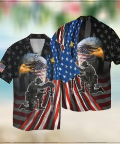 4th Of July Independence Day Memorial Day Eagle And Veteran Hawaiian Shirt