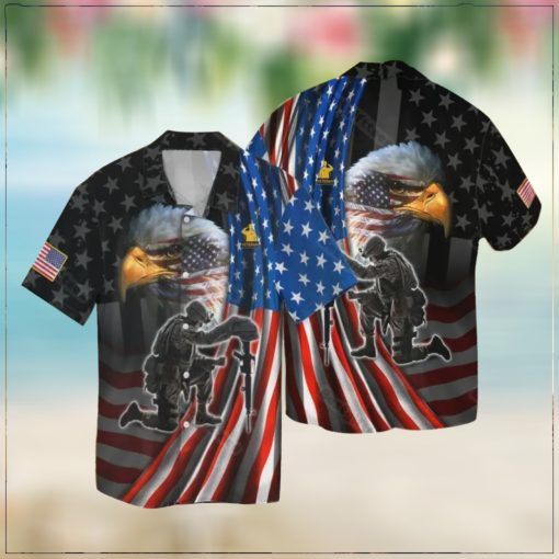 4th Of July Independence Day Memorial Day Eagle And Veteran Hawaiian Shirt