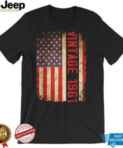 62 Year Old Gifts Vintage 1961 American Flag 62th Birthday T Shirt
