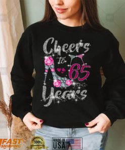 65th Birthday Gifts Cheers To 65 Year Old Wine high heels Long Sleeve T Shirt