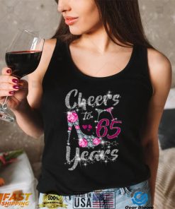 65th Birthday Gifts Cheers To 65 Year Old Wine high heels Long Sleeve T Shirt