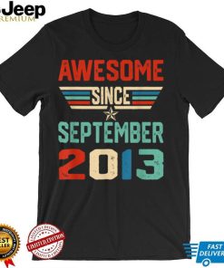 9th Birthday Gift 9 Years Awesome Since September 2013 T Shirt