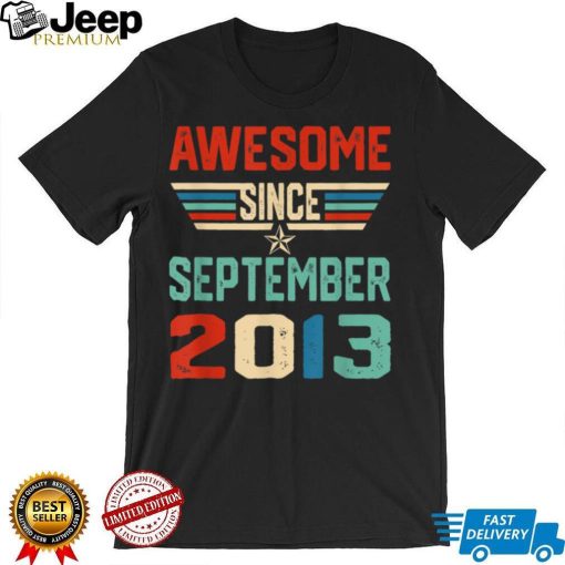 9th Birthday Gift 9 Years Awesome Since September 2013 T Shirt