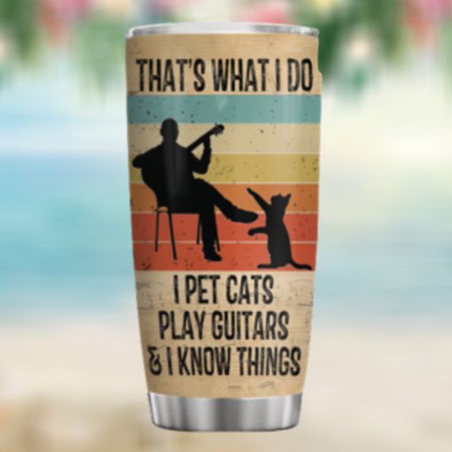 A Man With Guitar And His Cat KD2 HNL1201007Z Stainless Steel Tumbler