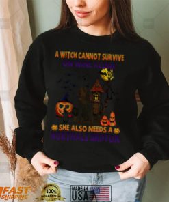 A Witch cannot survive on wine alone she also needs a Korthals Griffon Halloween shirt