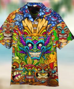 Aloha Tiki Tiki Awesome Colorful Hawaiian Shirts  HOT summer Hawaiian shirt