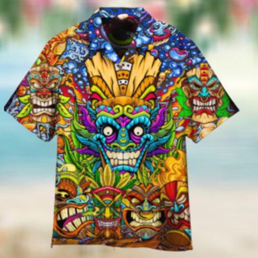 Aloha Tiki Tiki Awesome Colorful Hawaiian Shirts  HOT summer Hawaiian shirt