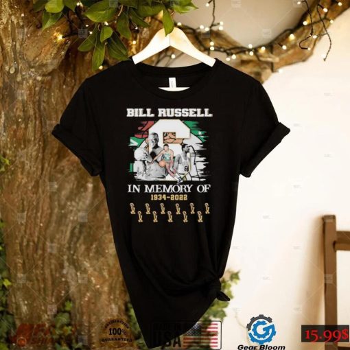 Bill Russell In Memory Of 1934 2022 Boston Celtics Signatures Shirt