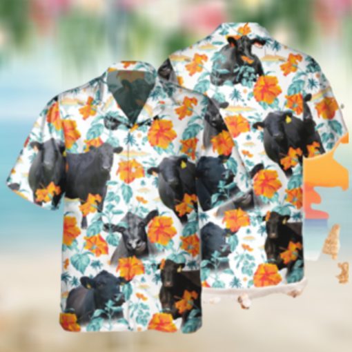 Black Angus Cow Hawaiian Shirt