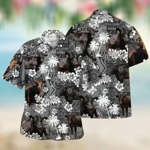Black Angus Tribal Pattern Hawaiian Shirt, Best Hawaiian Shirts
