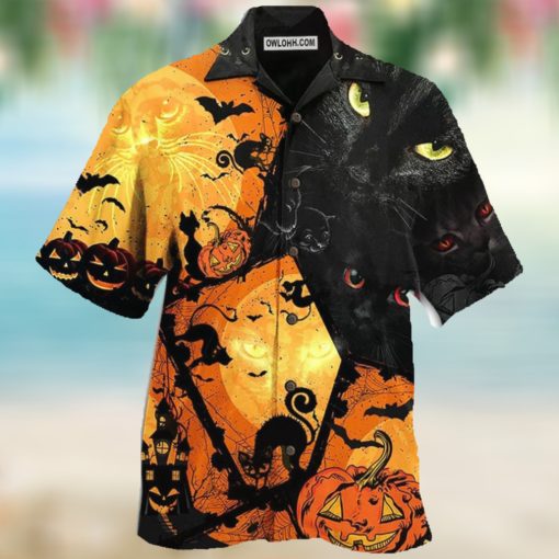 Black Cat Enjoy Halloween Halloween Hawaiian Shirt