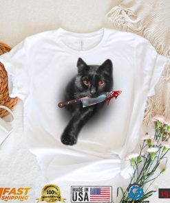 Black Cat Yellow Eye Halloween Cats Tee T Shirt Copy