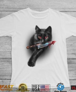 Black Cat Yellow Eye Halloween Cats Tee T Shirt Copy