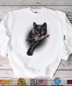 Black Cat Yellow Eye Halloween Cats Tee T Shirt Copy