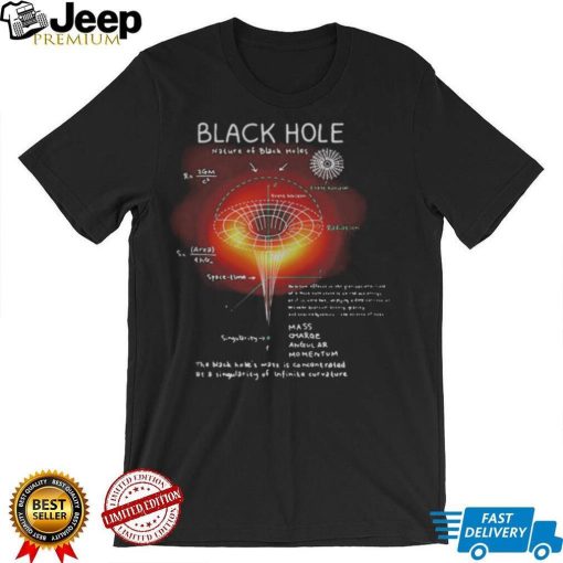 Black Hole diagram nature of Black Holes mass charges angular momentum tshirt