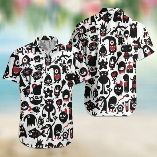 Black Monsters For Halloween Hawaiian Shirt