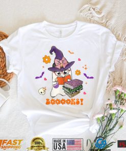 Booooks Cute Ghost Reading Library Books Halloween Teacher T Shirt