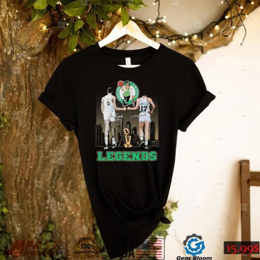 Boston Celtics John Havlicek And Bill Russell Legends Signatures Shirt