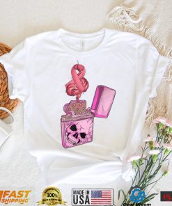 Breast Cancer Awareness Pink Fire Clipper Lighter Skeleton T Shirt Copy (2) Copy