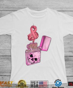 Breast Cancer Awareness Pink Fire Clipper Lighter Skeleton T Shirt Copy (2) Copy