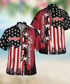 Budweiser American Flag All Over Print Hawaiian Shirt