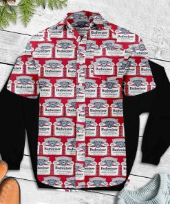 Budweiser Beer Hawaiian Shirt 4Th Of July Men S Short Sleeve Button Down Shirts