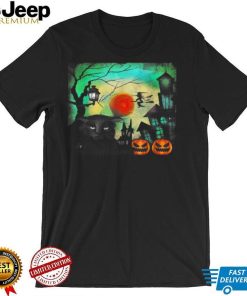 Cat Scary Night Cat Pumpkin Jack O Latern Halloween T Shirt