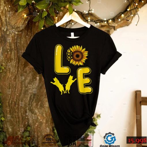 Cat Sunflower Gifts For Cat Lovers Cat Mom Men Women T Shirt