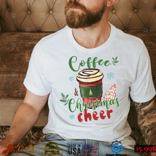 Coffee And Christmas Cheer Iced Coffee Lover Xmas Party T Shirt