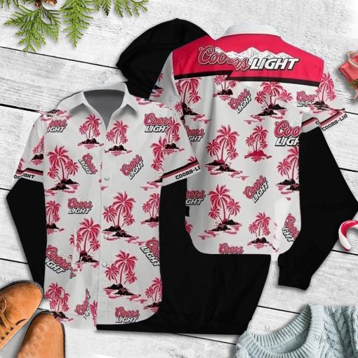 Coors Light Beer Logo Palm Trees Hawaiian Shirt