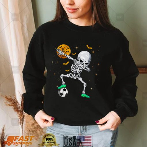 Dabbing Skeleton Soccer Halloween Boys Girls Kids Men T Shirt   Copy (2)