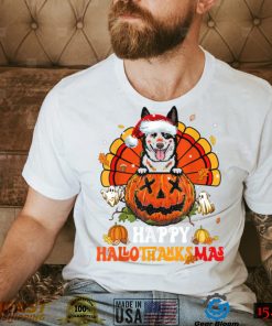 Dog Australian Cattle Hallothanksmas Halloween Thanksgiving T Shirt Copy (2)