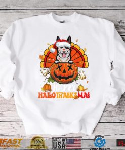 Dog Australian Cattle Hallothanksmas Halloween Thanksgiving T Shirt Copy (2)