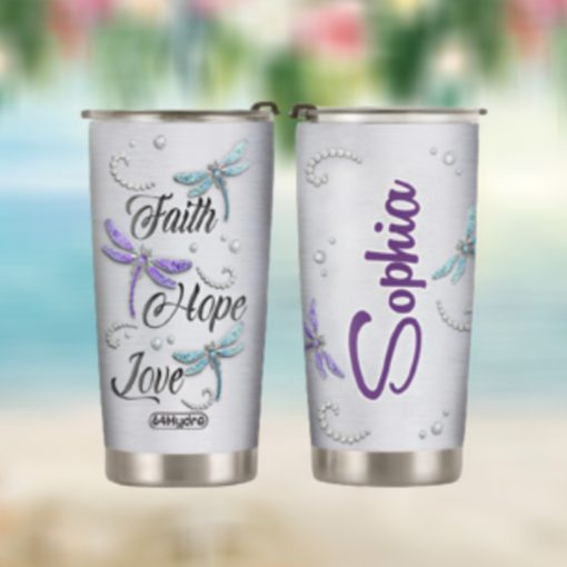 Dragonfly Faith Hope Love Jewelry Style KD2 HRX1301002Z Stainless Steel Tumbler