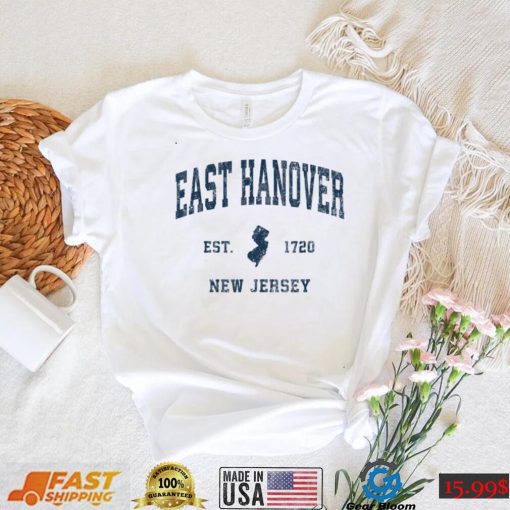 East Hanover New Jersey NJ Vintage Athletic Navy Sports Desi T Shirt