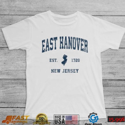 East Hanover New Jersey NJ Vintage Athletic Navy Sports Desi T Shirt