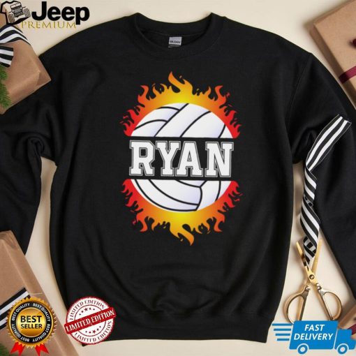 Ryan Name Volleyball Player Girls Ball and Net Sports Fan Long Sleeve T Shirt