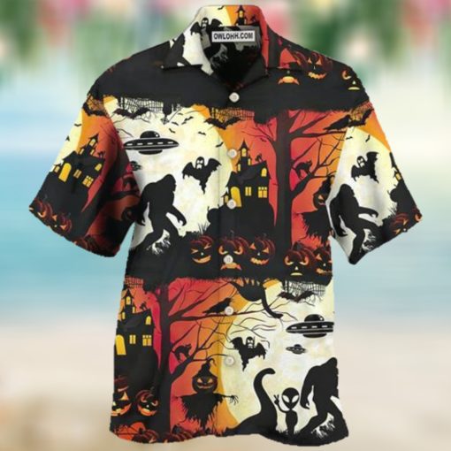 Ew People Bigfoot UFO Halloween Hawaiian Shirt