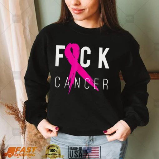 Fuck Cancer Breast Cancer Awareness Gift Retro Distressed T Shirt