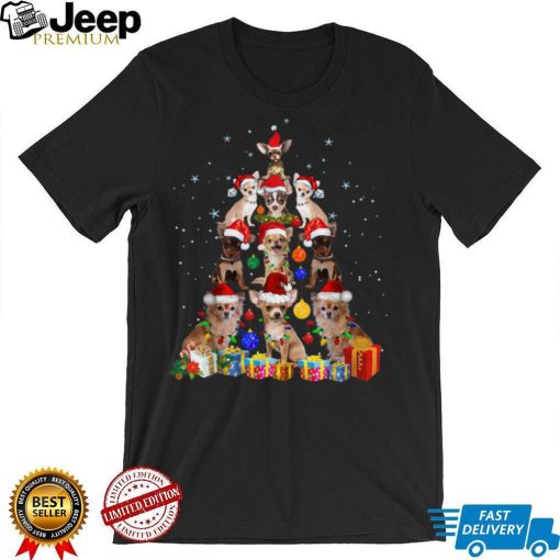 Funny Chihuahua Dog Christmas Tree Cute Xmas T Shirt