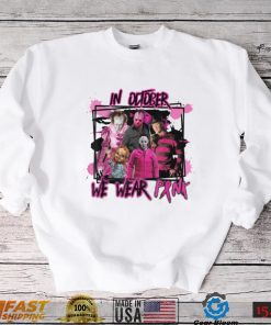 Funny Murder In October We Wear Pink Breast Cancer Awareness T Shirt