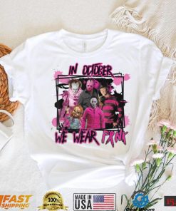 Funny Murder In October We Wear Pink Breast Cancer Awareness T Shirt