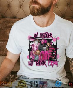 Funny Murder In October We Wear Pink Breast Cancer Awareness T Shirt