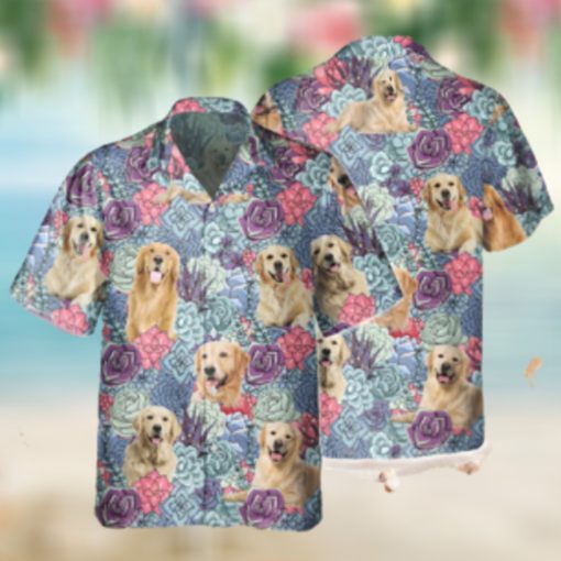 Golden Retriever Dog Hawaiian Shirt