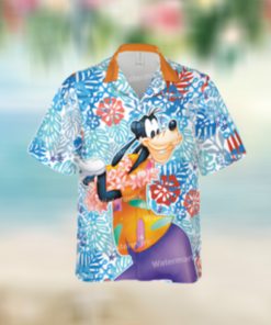 Goofy Mickey Mouse Winnie The Pooh Floral Disney Hawaii Shirt