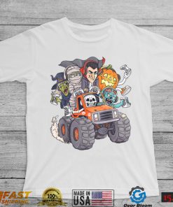 Halloween Gamer Skeleton Zombie Monster Truck Boys Kids T Shirt