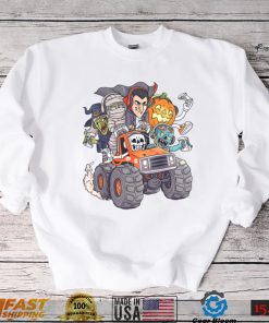 Halloween Gamer Skeleton Zombie Monster Truck Boys Kids T Shirt