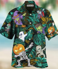 Halloween Hawaiian Shirt Dabbing Skeleton Zombie Style