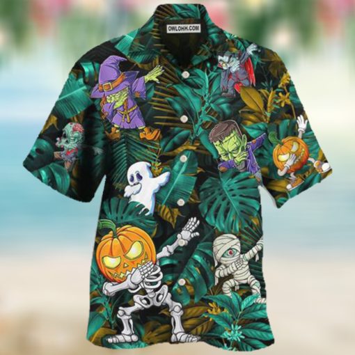 Halloween Hawaiian Shirt Dabbing Skeleton Zombie Style